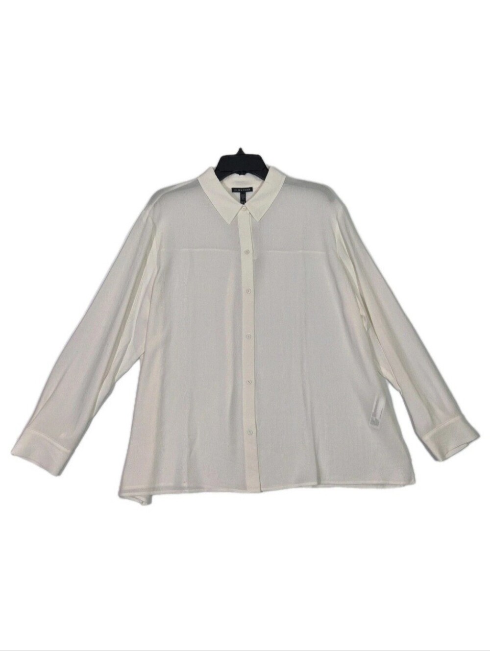 Eileen Fisher Women's Shirt Size XL Classic Clr Long Sleeve Silk Ivory Top  58